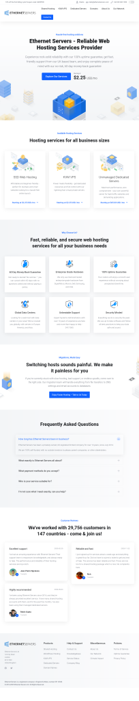 Ethernet Servers:高性能VPS和独立服务器托管服务提供商