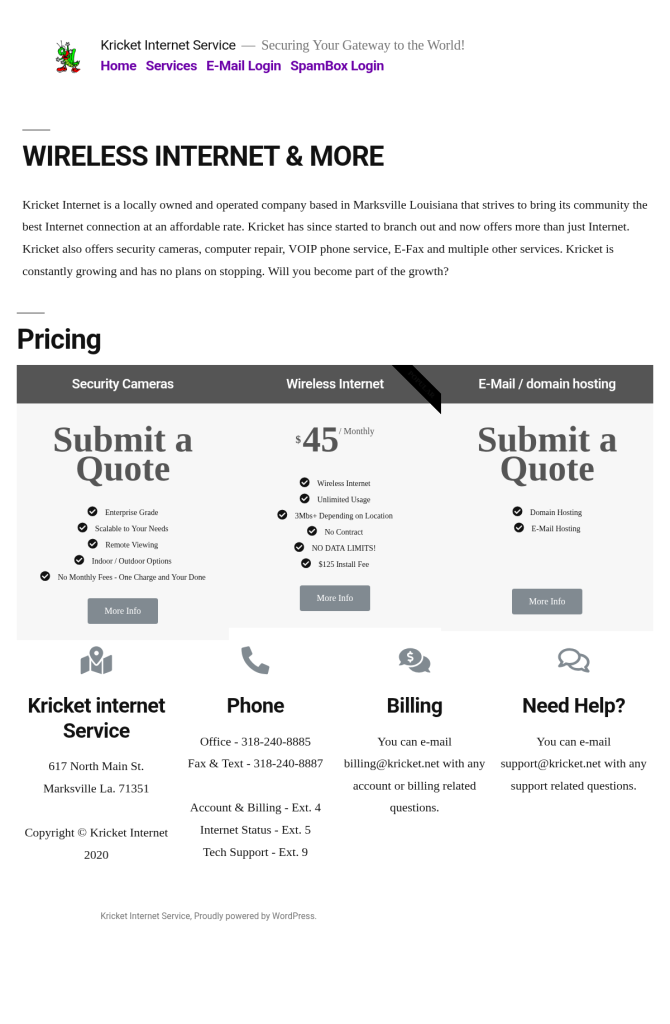 Kricket Internet Service：路易斯安那州的本地网络服务专家与全球10Gbps防御方案推荐