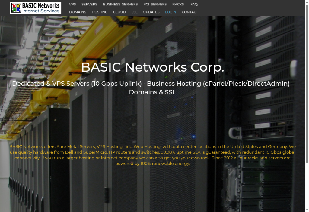 BASIC Networks:德国法兰克福与美国双数据中心服务器专业提供商