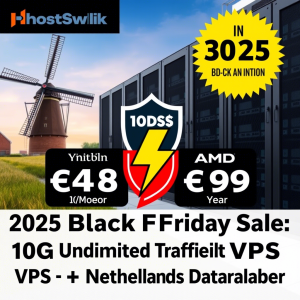 HostSlick 2025黑五促销：震撼杀手级10G无限流量VPS，荷兰数据中心DDoS防护