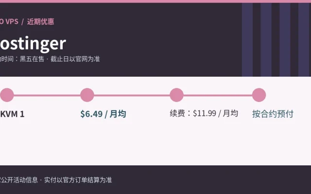 Hostinger优惠条件与价格摘要示意图