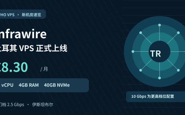 Infrawire 土耳其 VPS 上线,入门款每月 8.30 欧元