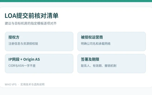 提交机房LOA前的字段核对清单