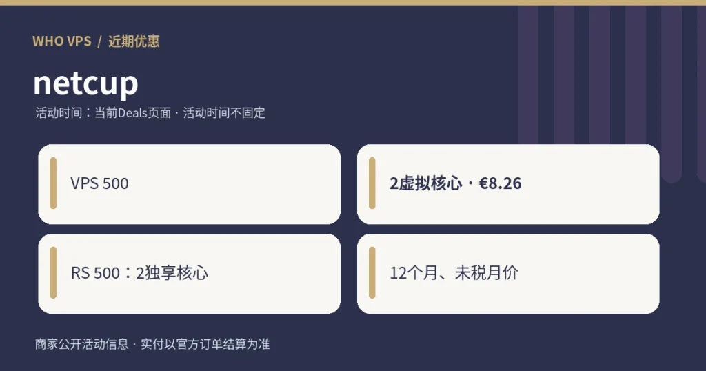 netcup优惠条件与价格摘要示意图