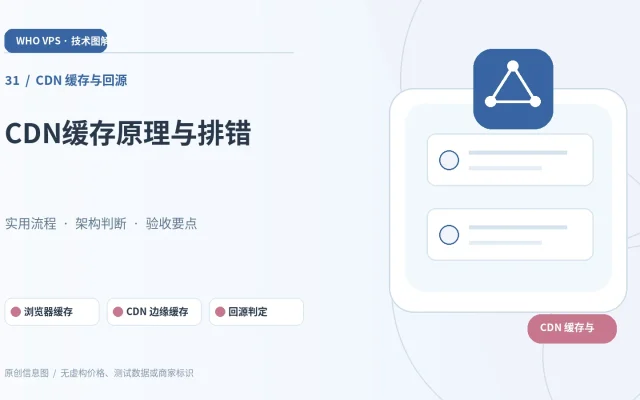 CDN 缓存与回源：主题特色图。浏览器缓存、CDN 边缘缓存、回源判定、源站响应