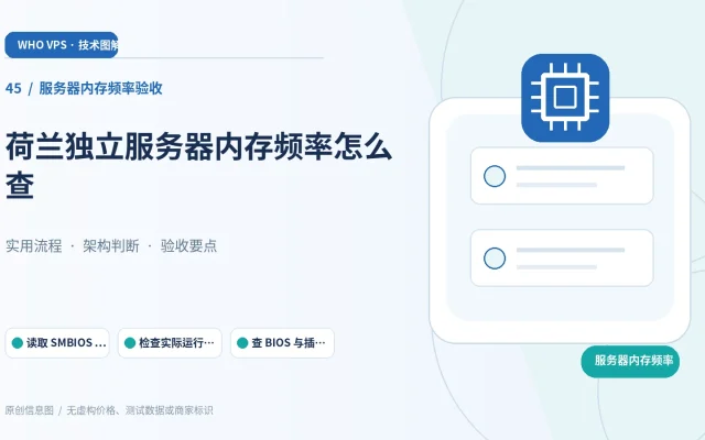 服务器内存频率验收：主题特色图。读取 SMBIOS 与 SPD、检查实际运行速率、查 BIOS 与插槽拓扑、做长时稳定性测试