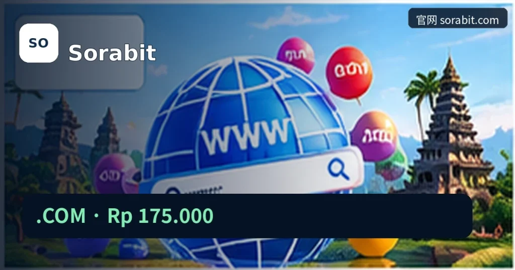 Sorabit|.COM · Rp 175.000,品牌名称、官方域名与活动主题的独立编辑封面