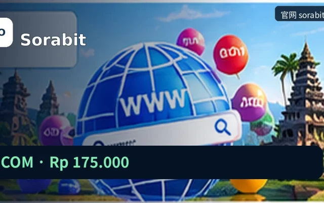 Sorabit|.COM · Rp 175.000,品牌名称、官方域名与活动主题的独立编辑封面