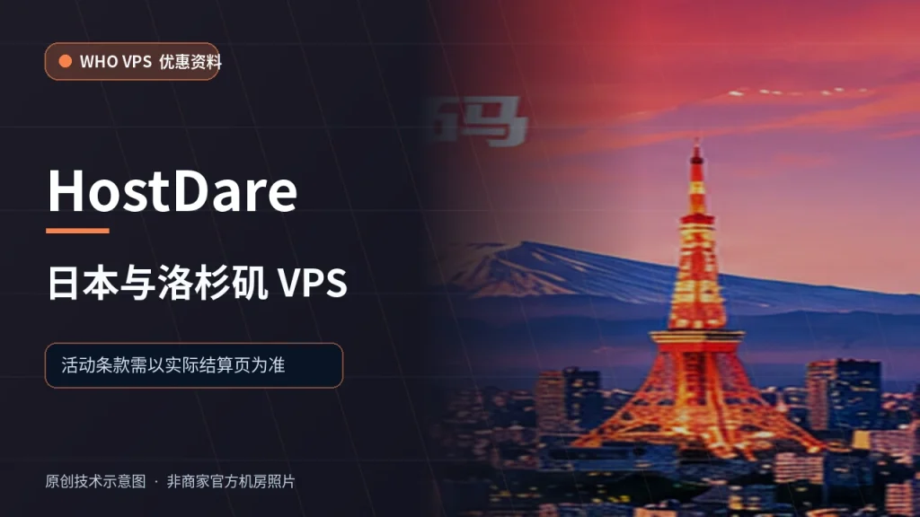 HostDare 日本与洛杉矶 VPS VPS 优惠文章原创配图，非商家官方机房照片