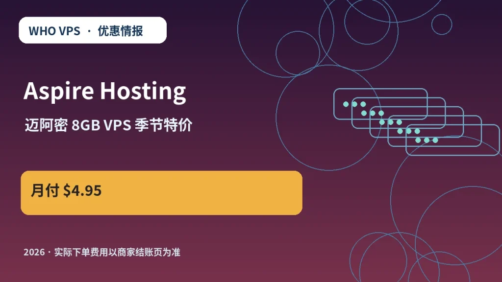 Aspire Hosting 迈阿密 8GB VPS 季节特价 原创服务器优惠封面图