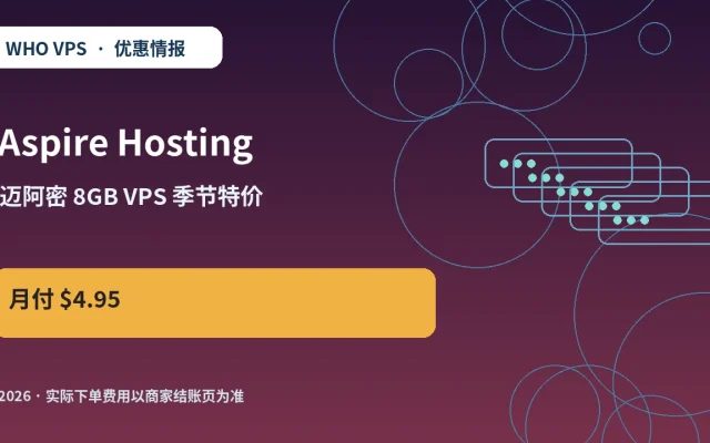 Aspire Hosting 迈阿密 8GB VPS 季节特价 原创服务器优惠封面图