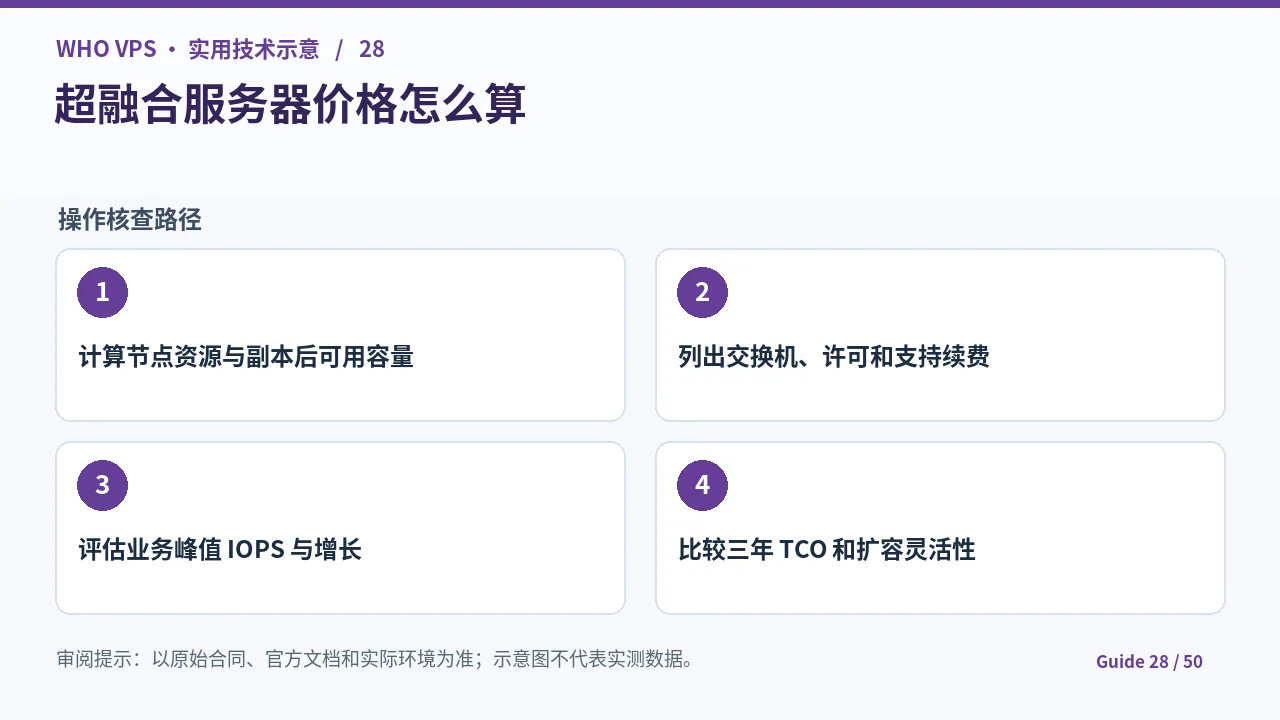 超融合服务器价格的四阶段核查步骤示意图