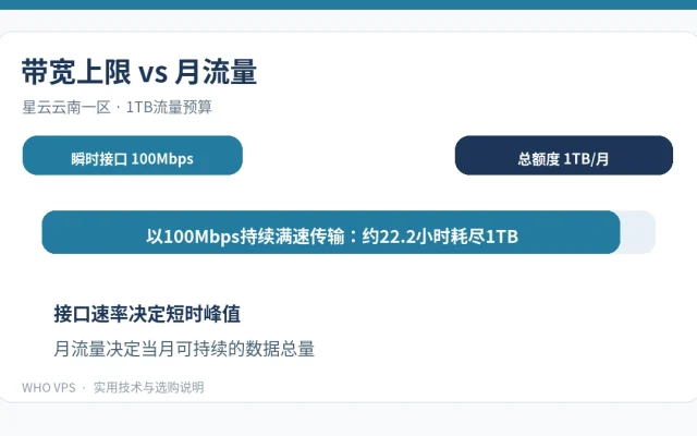 解释100M与1TB流量是不同限制